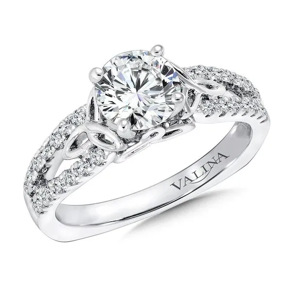 14k WG 0.26CT Diamond Celtic Inspired Engagement Ring Mounting (Center Sold Separately) Vaughan's Jewelry Edenton, NC