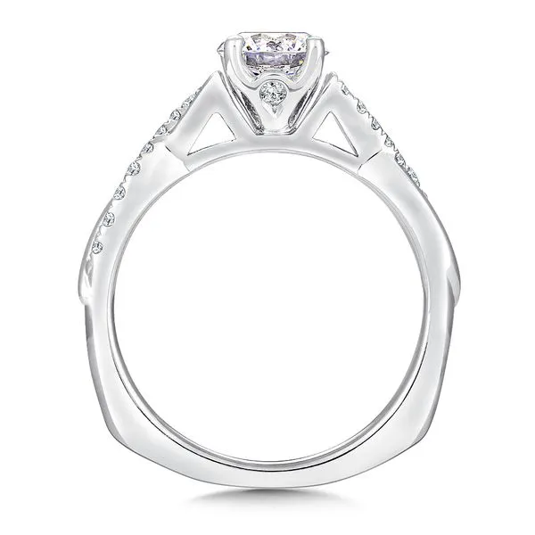 14k WG 0.12CT Criss Cross Diamond Engagement Ring Mounting (Center Sold Separately) Image 2 Vaughan's Jewelry Edenton, NC