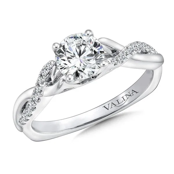 14k WG 0.12CT Criss Cross Diamond Engagement Ring Mounting (Center Sold Separately) Vaughan's Jewelry Edenton, NC