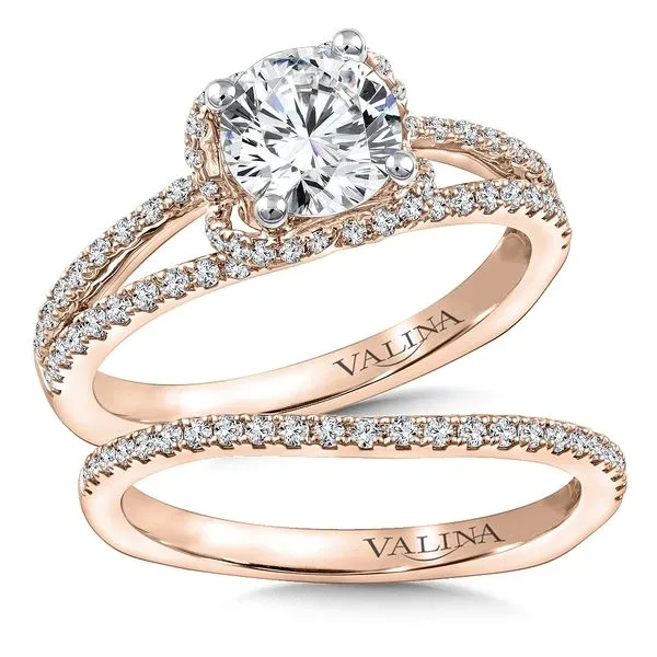 14k RG 0.35CT Split Shank Diamond Engagement Ring Mounting (Center Sold Separately) Image 3 Vaughan's Jewelry Edenton, NC