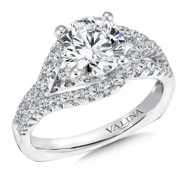 14k WG 0.67CT Split Criss Cross Engagement Ring Mounting (Center Sold Separately) Vaughan's Jewelry Edenton, NC