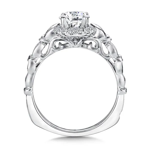 14k WG 0.30CT Vintage Inspired Halo Engagement Ring Mounting (Center Sold Separately) Image 2 Vaughan's Jewelry Edenton, NC