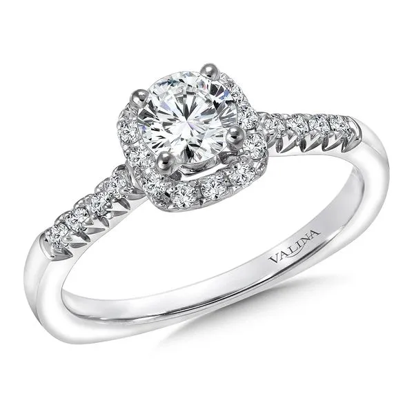 14k WG 0.18CT Halo Engagement Ring Mounting (Center Sold Separately) Vaughan's Jewelry Edenton, NC