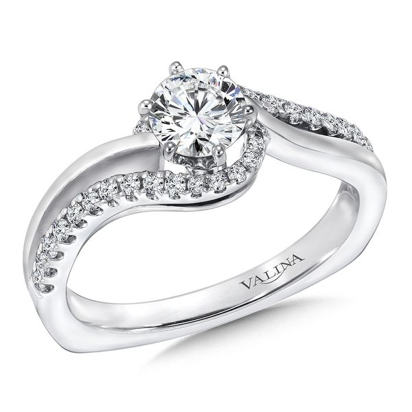 14k WG 0.20CT Diamond ByPass Engagement Ring Mounting (Center Sold Separately) Vaughan's Jewelry Edenton, NC