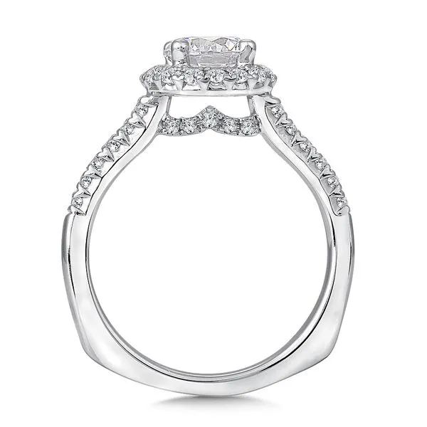 14k WG 0.35CT Halo and Diamond Accented Engagement Ring Mounting (Center Sold Separately) Image 2 Vaughan's Jewelry Edenton, NC