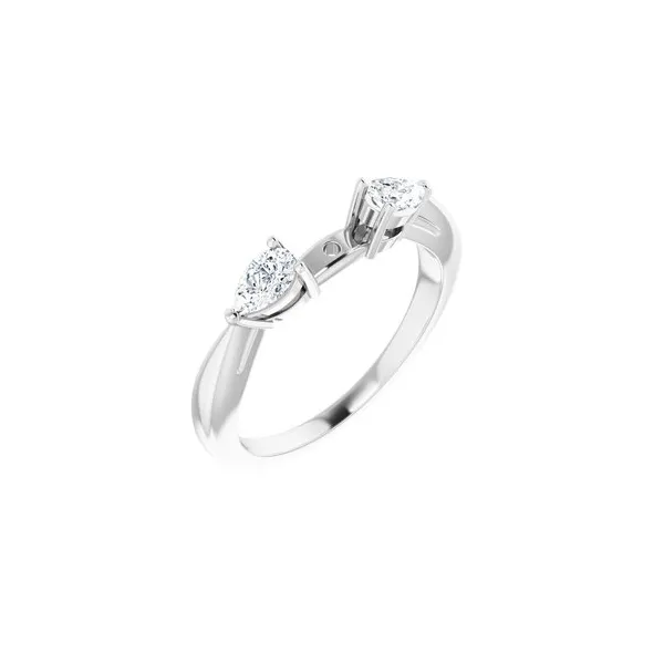14k WG 0.375CTTW Pear Diamond Side-Stone Shank for Peg Setting Vaughan's Jewelry Edenton, NC