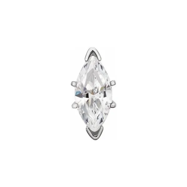 14k WG (1.0 CT) 10x5 mm Marquise 6-Prong V-End Peg Setting Vaughan's Jewelry Edenton, NC