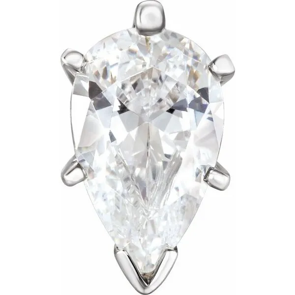 14k WG (1.0 CT) 8x5.5 mm Pear 6-Prong V-End Peg Setting Vaughan's Jewelry Edenton, NC
