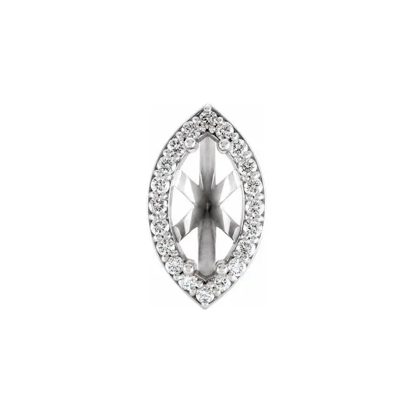 14k WG 0.20CTTW Pinpoint Set Diamond Halo for (1.0 CT) 10x5mm Marq Semi-Set Peg Vaughan's Jewelry Edenton, NC