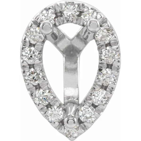 14k WG 0.20CTTW French-Set Diamond Halo for (1.0 CT) 8x5mm Pear Semi-Set Peg Vaughan's Jewelry Edenton, NC