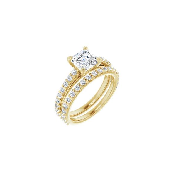 14k YG 0.40CTTW Asscher Center Diamond Accented Engagement Ring Mounting (Center Sold Separately) Vaughan's Jewelry Edenton, NC