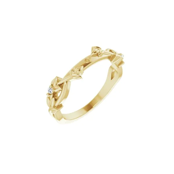 14k YG 0.03CTTW Diamond Floral Peg Shank Vaughan's Jewelry Edenton, NC