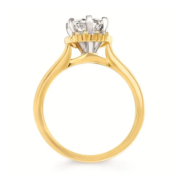 14k YG .14CT Oval Diamond Halo Engagement Ring Mounting (Center Sold Separately) Image 3 Vaughan's Jewelry Edenton, NC