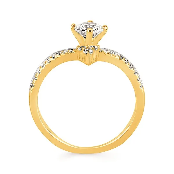 14k WG .18CT Deep Chevron Diamond Accented Curved Engagement Ring (Center Sold Separately) Image 2 Vaughan's Jewelry Edenton, NC