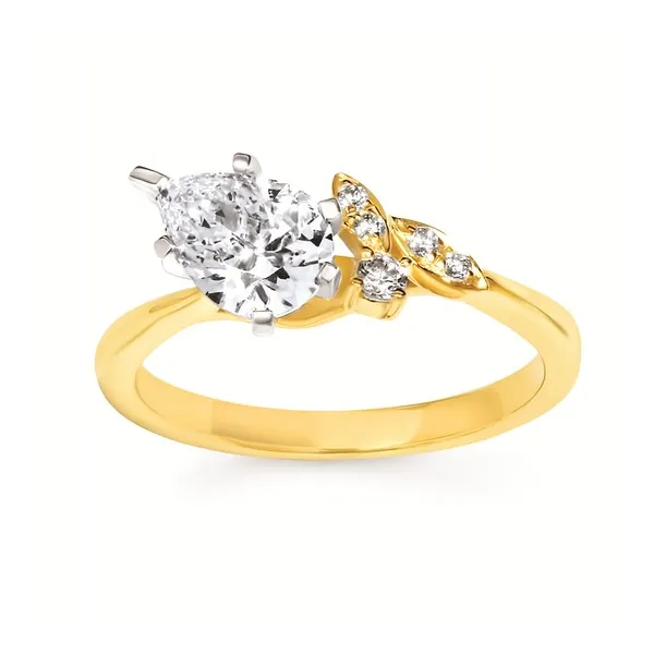14k YG .01CT Floral Inspired Diamond Accented Engagement Ring (Center Sold Separately) Vaughan's Jewelry Edenton, NC