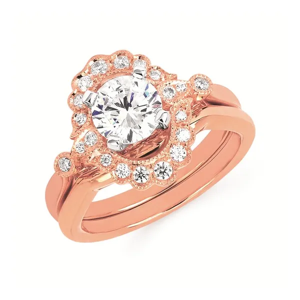 14k RG .24CT Fancy Halo and Accented Shank Engagement Ring (Center Sold Separately) Image 2 Vaughan's Jewelry Edenton, NC