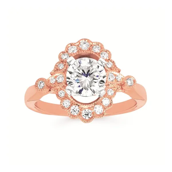 14k RG .24CT Fancy Halo and Accented Shank Engagement Ring (Center Sold Separately) Vaughan's Jewelry Edenton, NC