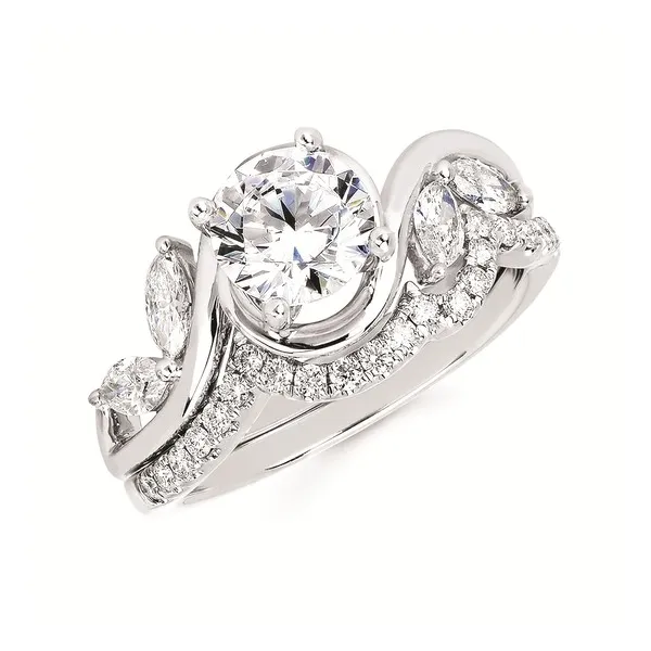 14k WG .36CT Marquise Diamond Accented Engagement Ring (Center Sold Separately) Image 2 Vaughan's Jewelry Edenton, NC