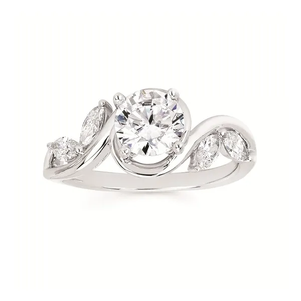 14k WG .36CT Marquise Diamond Accented Engagement Ring (Center Sold Separately) Vaughan's Jewelry Edenton, NC