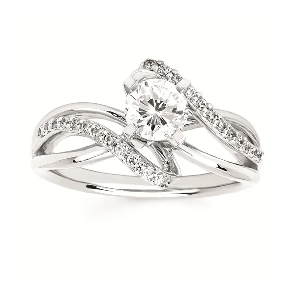 14k WG .18CT Crossover Bypass Diamond Accented Engagement Ring (Center Sold Separately) Vaughan's Jewelry Edenton, NC