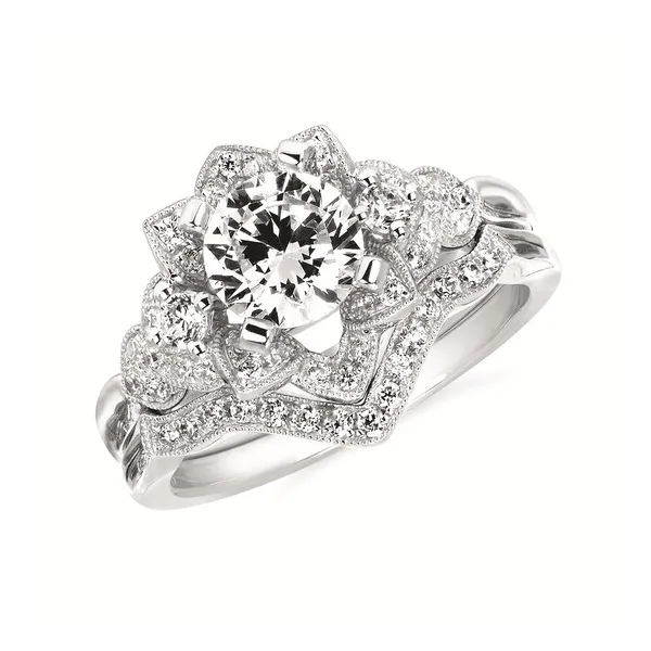 14k WG .35CT Flower Themed Diamond Halo Engagement Ring (Center Sold Separately) Image 2 Vaughan's Jewelry Edenton, NC