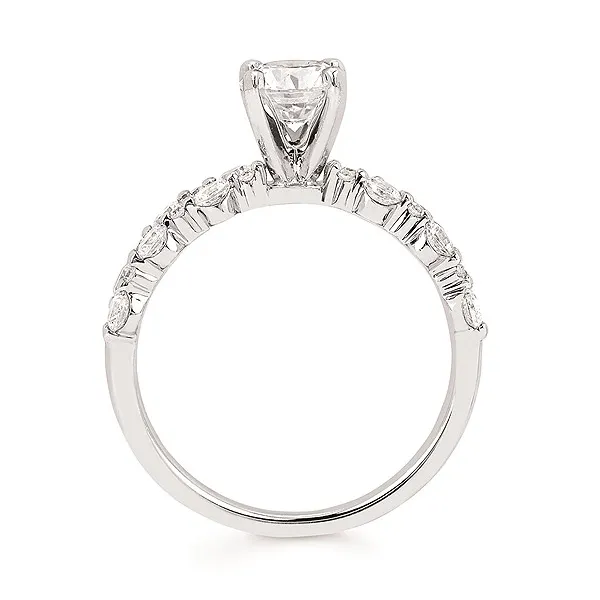 14k WG .62CT Accented Shank Shared Prong Diamond Engagement Ring (Center Sold Separately) Image 3 Vaughan's Jewelry Edenton, NC