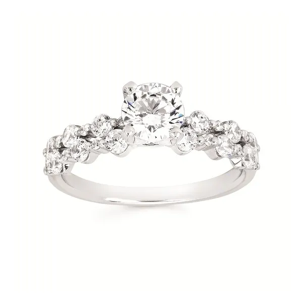 14k WG .62CT Accented Shank Shared Prong Diamond Engagement Ring (Center Sold Separately) Vaughan's Jewelry Edenton, NC