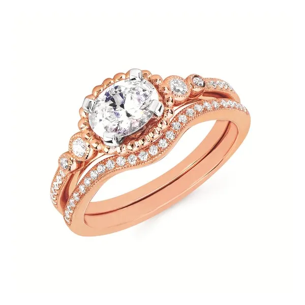 14k RG .12CT East to West Set Diamond Accented Engagement Ring (Center Sold Separately) Image 2 Vaughan's Jewelry Edenton, NC