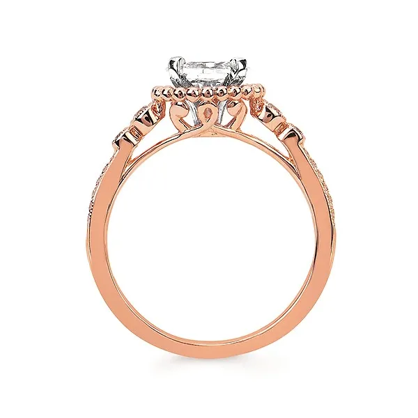 14k RG .12CT East to West Set Diamond Accented Engagement Ring (Center Sold Separately) Image 3 Vaughan's Jewelry Edenton, NC