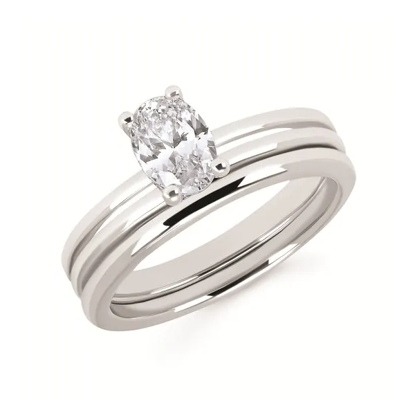 14k WG/RG .05CT Diamond Hidden Halo Double Band Engagement Ring (Center Sold Separately) Image 2 Vaughan's Jewelry Edenton, NC