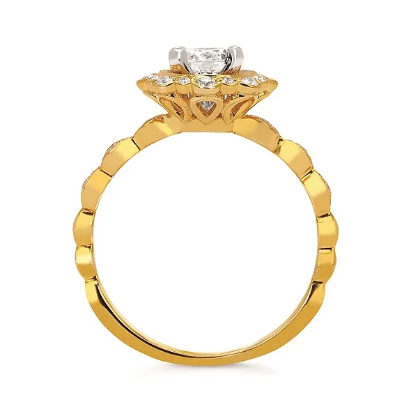 14k YG .23CT Fancy Diamond Halo with Accented Shank Engagement Ring (Center Sold Separately) Image 3 Vaughan's Jewelry Edenton, NC