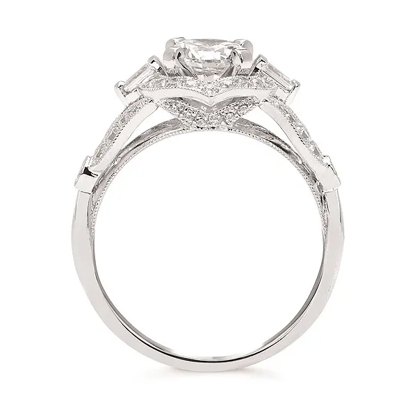 14k WG .45CT Vintage Inspired Diamond Halo Engagement Ring (Center Sold Separately) Image 3 Vaughan's Jewelry Edenton, NC