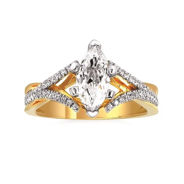 14k WG .19CT Split Shank Diamond Accented Engagement Ring (Center Sold Separately) Vaughan's Jewelry Edenton, NC