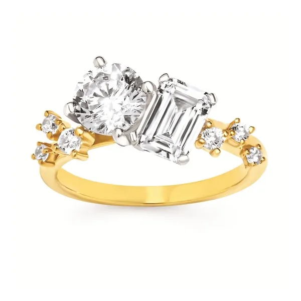 14k YG .17CT Toi Moi with Accented Diamonds Engagement Ring (Center Sold Separately) Vaughan's Jewelry Edenton, NC