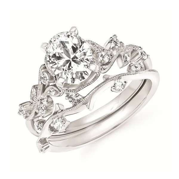 14k WG .15CT Accented Diamond Floral Inspired Engagement Ring (Center Sold Separately) Image 2 Vaughan's Jewelry Edenton, NC