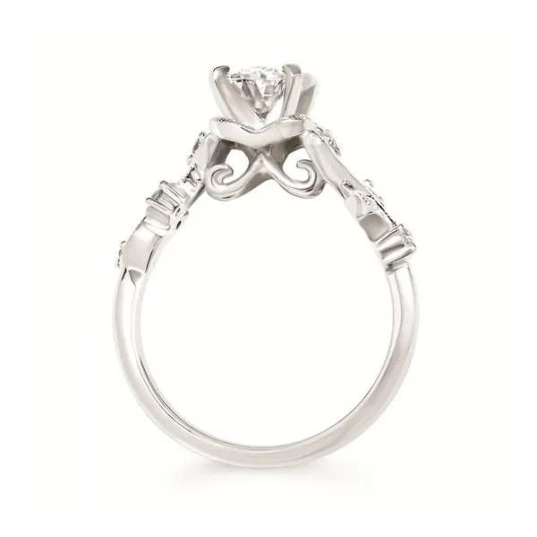 14k WG .15CT Accented Diamond Floral Inspired Engagement Ring (Center Sold Separately) Image 3 Vaughan's Jewelry Edenton, NC