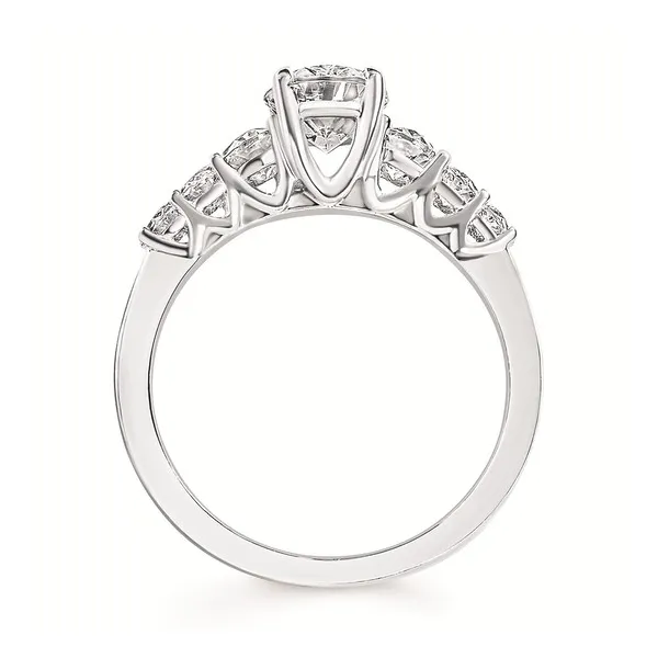 14k WG .65CT 7 Stone Diamond Engagement Ring (Center Sold Separately) Image 3 Vaughan's Jewelry Edenton, NC