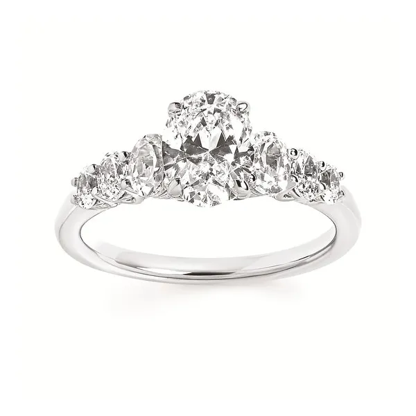 14k WG .65CT 7 Stone Diamond Engagement Ring (Center Sold Separately) Vaughan's Jewelry Edenton, NC