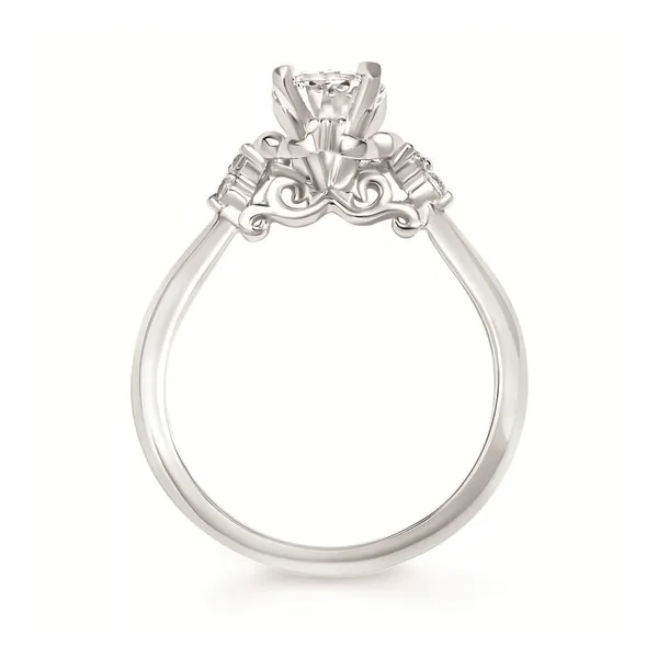 14k WG .13CT Vintage Inspired Diamond Accented Halo Engagement Ring (Center Sold Separately) Image 3 Vaughan's Jewelry Edenton, NC
