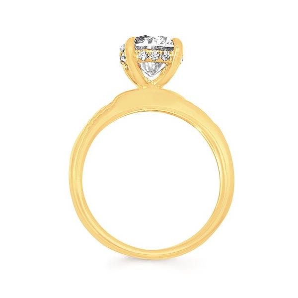 14k YG 0.07CTTW Hidden Halo D/C 4-Prong Solitaire Semi-Mount (Center Stone Sold Separately) Image 2 Vaughan's Jewelry Edenton, NC