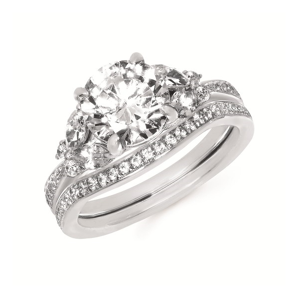 14k WG 0.50CTTW Marq Accented Semi-Mount (Center Stone Sold Separately) Image 2 Vaughan's Jewelry Edenton, NC