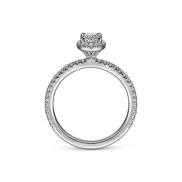 14K White Gold Oval Halo Diamond Engagement Ring Image 2 Venus Jewelers Somerset, NJ
