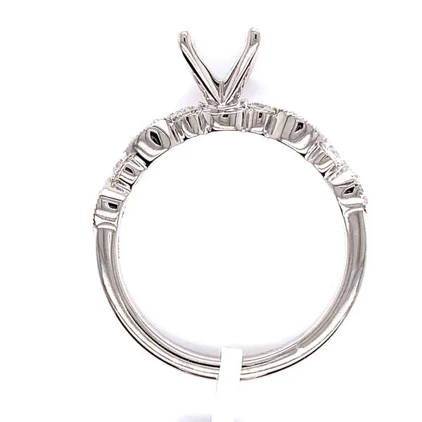 14 karat white gold vintage inspired solitaire engagement ring Image 2 Venus Jewelers Somerset, NJ