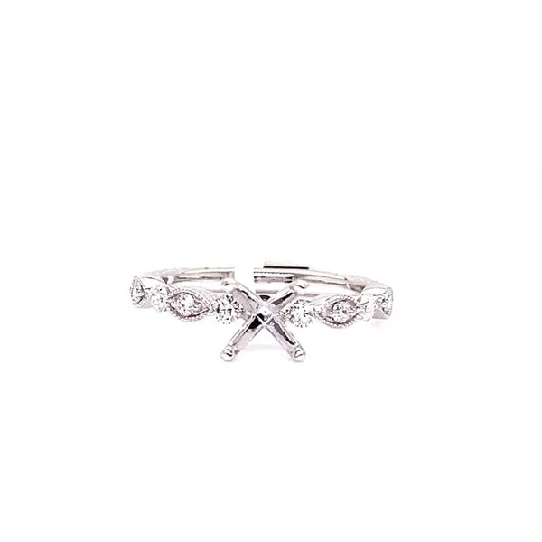 14 karat white gold vintage inspired solitaire engagement ring Venus Jewelers Somerset, NJ