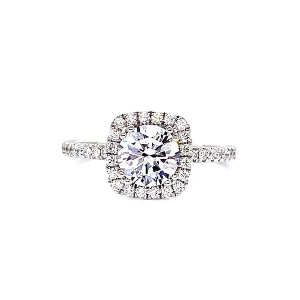 14Kt White Gold Cushion Halo Engagement Ring by Verragio Venus Jewelers Somerset, NJ