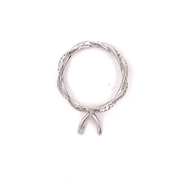 Lady's 14 Karat White Gold Twisted Band Solitaire Engagement Ring Image 4 Venus Jewelers Somerset, NJ