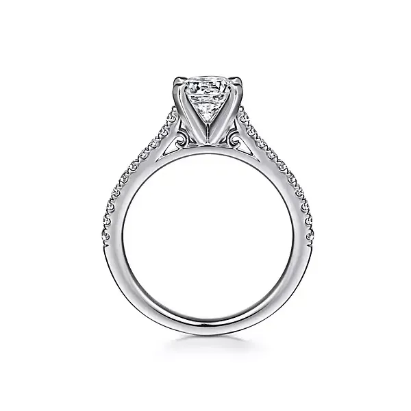 14K White Gold Round Diamond Engagement Ring Image 2 Venus Jewelers Somerset, NJ