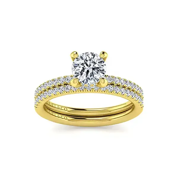 14K Yellow Gold Round Diamond Engagement Ring Image 4 Venus Jewelers Somerset, NJ