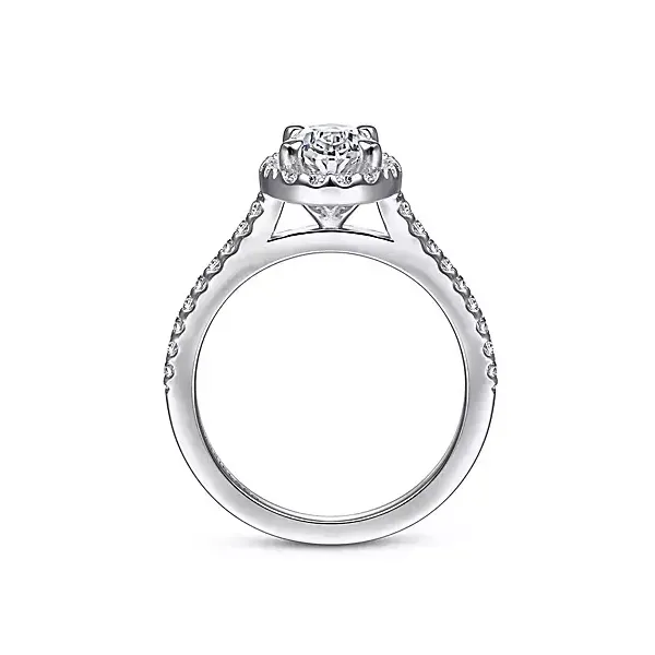 14K White Gold Oval Halo Diamond Engagement Ring Image 4 Venus Jewelers Somerset, NJ