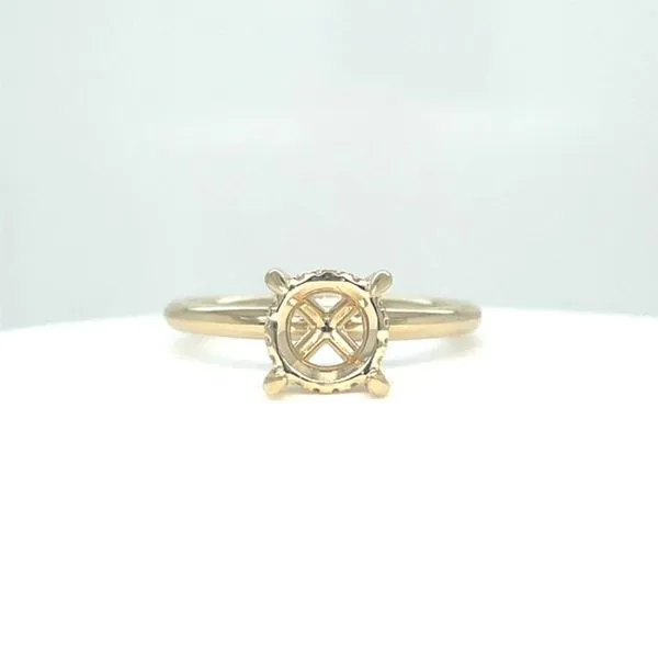 14kt Yellow Gold Solitaire Engagement Ring Setting with Diamond Hidden Halo Venus Jewelers Somerset, NJ
